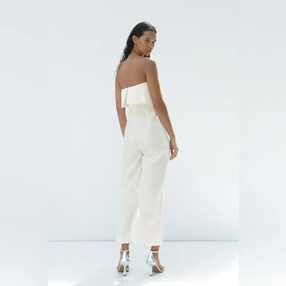 NWT ZARA STRAIGHT NECK CAPE JUMPSUIT - Picture 2 of 8